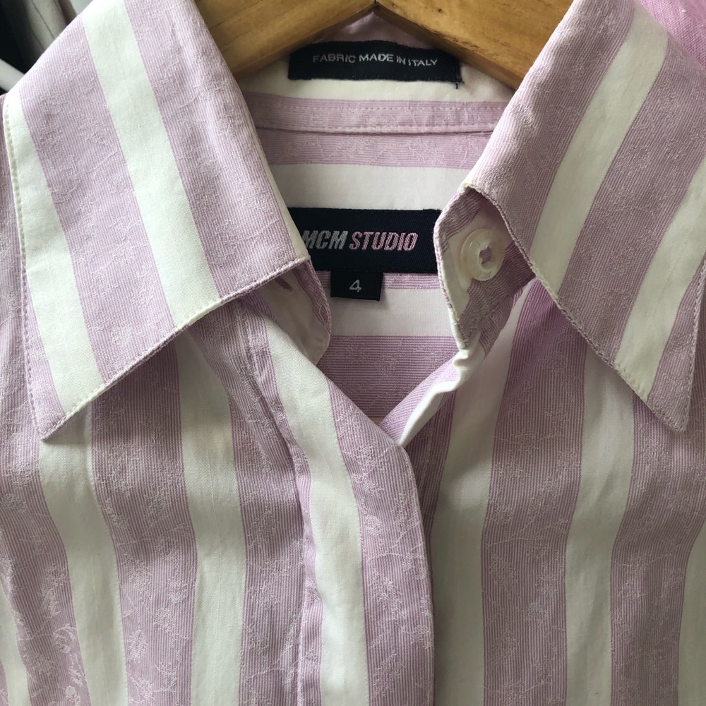 MCM Studio striped button down long sleeve shirt